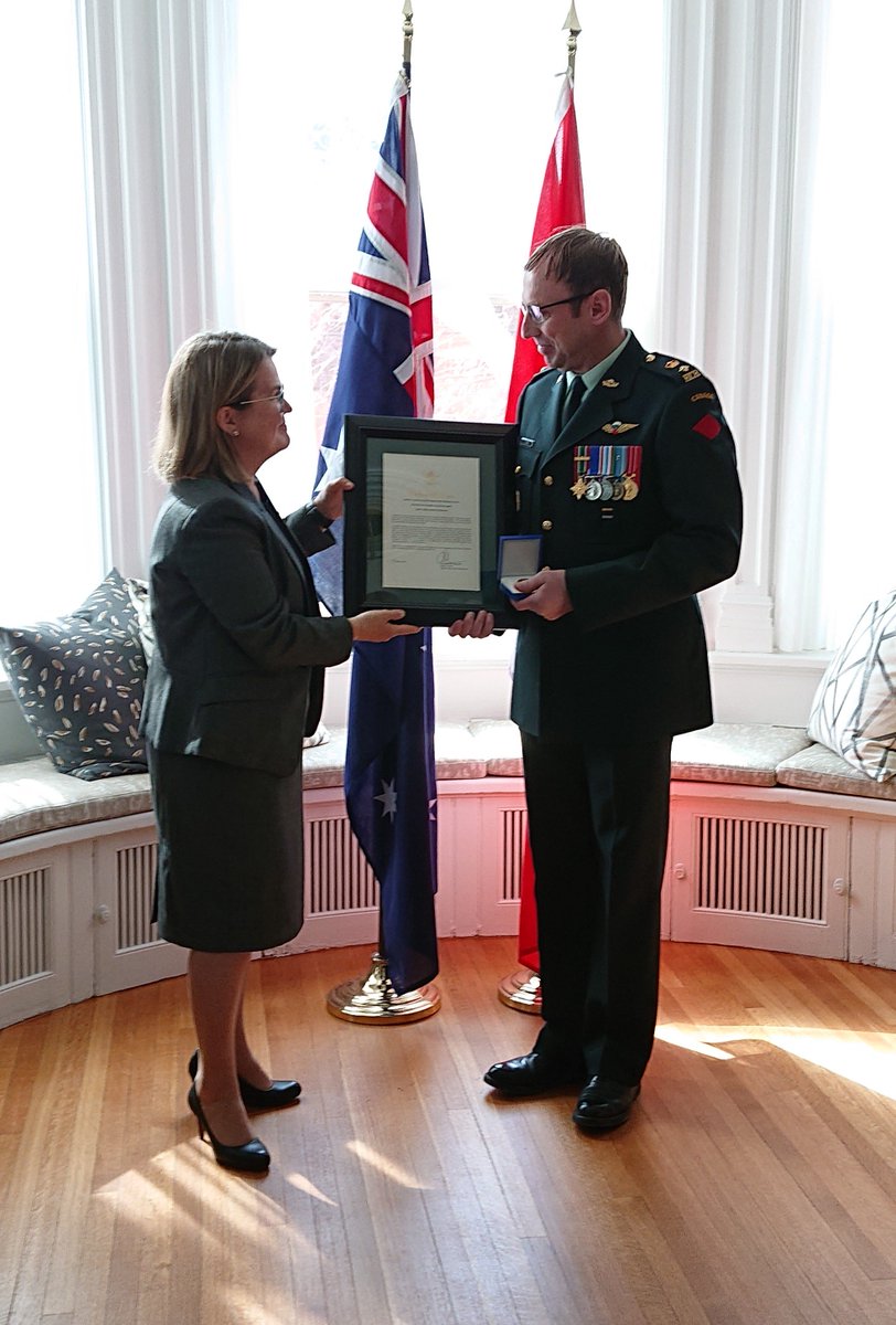 CJOC_COIC's tweet photo. Today, Capt Nick Santo, Maj Jeremy Watts, and LCol Ryan Moore were awarded with Commendations from the @DeptDefence for the immediate action they took to assist an injured Australian Defence Force Officer while deployed on #OpJADE. Bravo Zulu!
Read more: https://t.co/YaunjFZjXl https://t.co/oMeholMkzj