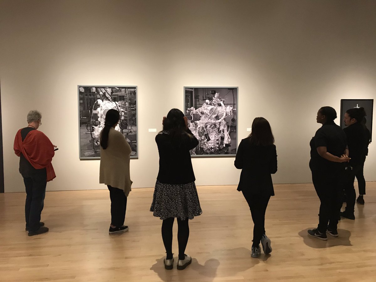 sjmusart's tweet photo. Kathryn Wade, curatorial associate, led an exhibition walk-through of “Catherine Wagner: Paradox Observed” and “Screen Acts: Women in Film and Video.” Opens tomorrow during #FacebookFirstFridays. https://t.co/DpyFpXUdB5