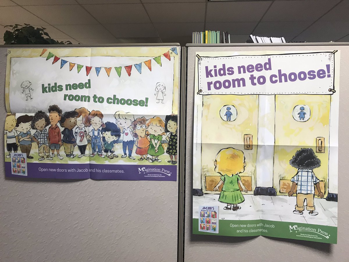 MaginationPress's tweet photo. Happy #SchoolLibrarianDay! Have we got some fun swag for you, librarians: our #JacobsRoomToChoose 2-sided posters are perfect for your bathrooms. Want one? All you have to do is DM us! Learn more: https://t.co/G38n4ZaQpE https://t.co/uIj6emulbI