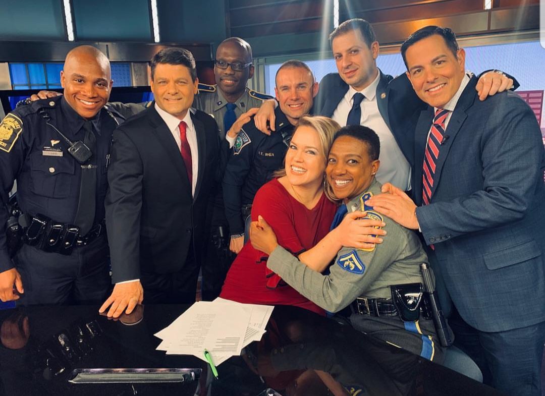CT_STATE_POLICE's tweet image. It's National Hug an Anchor Day, so a few of our Troopers (and local PDs) visited some news anchors for a hug &amp;amp; a photo opp! Thanks to the good folks at Channel 3, News 8 &amp;amp; NBC CT, as well as officers from Hartford, Vernon &amp;amp; Manchester Police Departments!