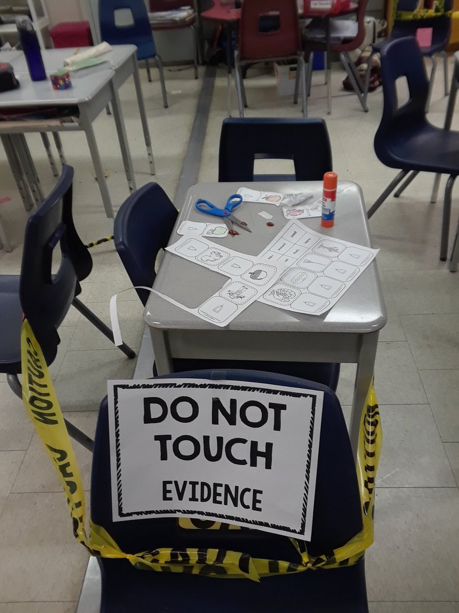 mmeperrin2018's tweet photo. Crime scene investigating! Seeing how we can infer by making observations. https://t.co/jhmTgC4PVF