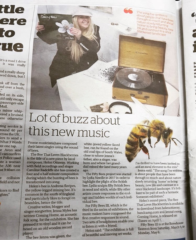 graemepatton's tweet photo. Very proud of you Jenn @SomersetCool making the front page of today's Frome Standard π€π§with article on page 2 about your fantastic song Coming Home #somersetcool #fromestandard #fiftybees #SomersetHour https://t.co/6kdZtX19UK