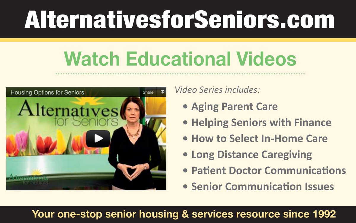 Watch Educational Videos at alternativesforseniors.com/videos/