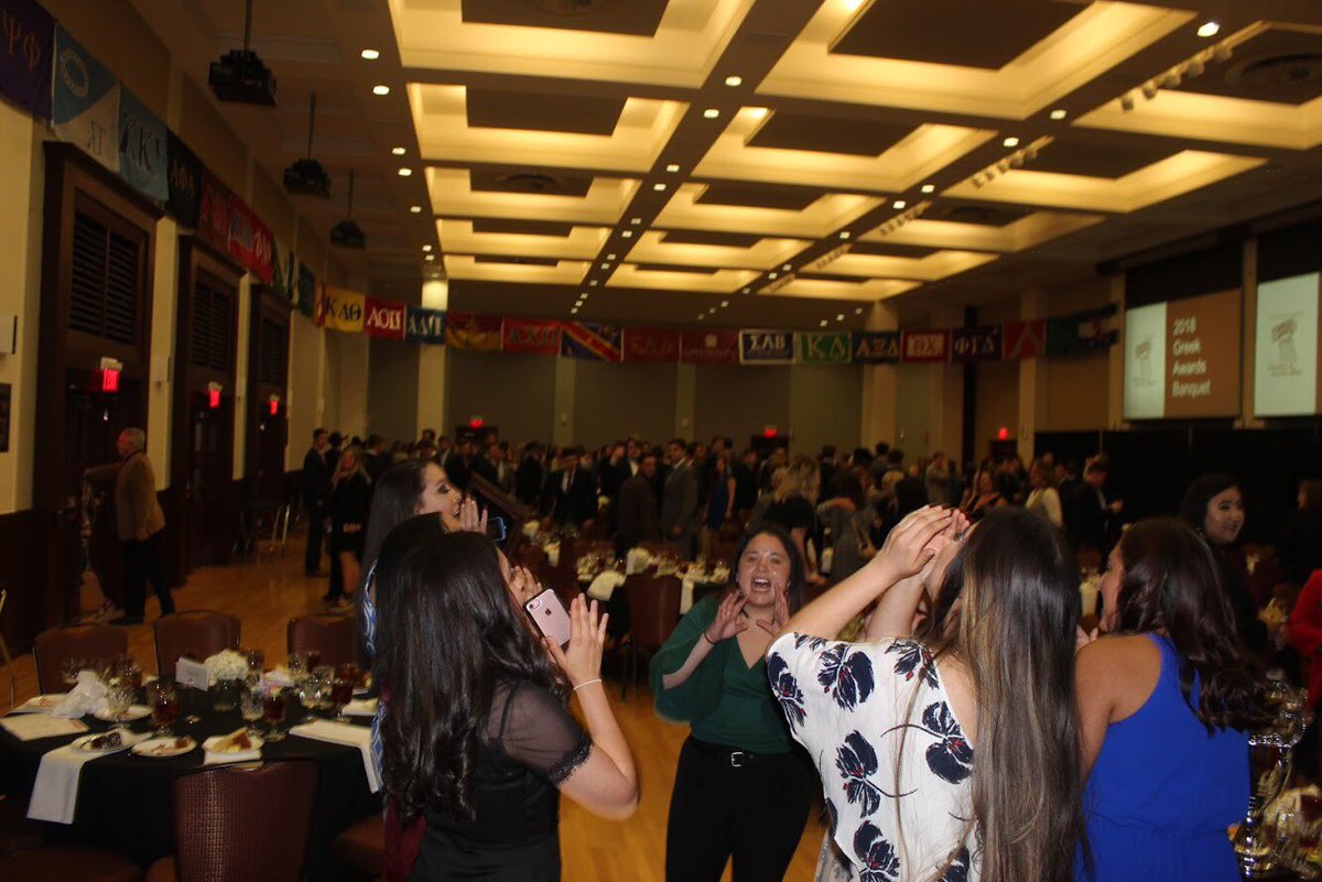 OKStateSLA's tweet photo. THRIVING Theta Chapter ♥️🦅  attended the 2019 Greek Awards, we were honored to received Symphony Oxendine Award for Chapter Excellence, Program of the Year (Culture Shock”), Sal Castro Academic Achievement (Liliana) and Member of the Year (Casandra). #mgcawards #sigmalambdaalpha https://t.co/zJLbBAM1NR