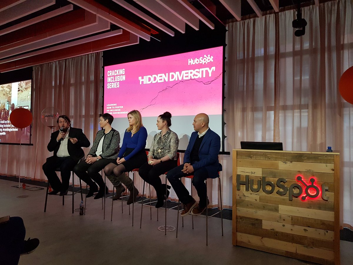claireflann's tweet photo. Fantastic event @HubSpot Dublin this evening, hearing all about #hiddendiversity Lots of great insights from the panel + chats before & after #crackinginclusion #DiversityandInclusion https://t.co/IUjjst1hKi