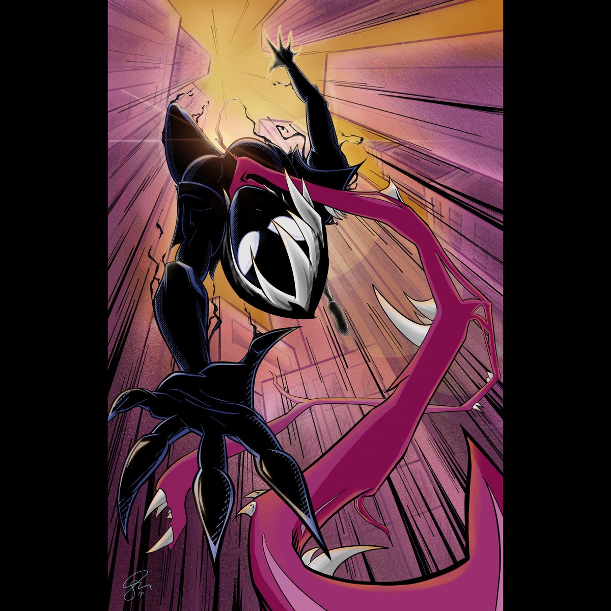 thesiegem4n's tweet photo. Gwenom! So much time and learning spent in this one. It's on an 11x17 digital canvas. Got prints coming for the con next week. I hope you like it!
#procreate #ipadpro #twitchart #Marvel #spidergwen #gwenstacy #gwenom #venom #spiderverse #philadelphiacomiccon #afterhours https://t.co/TTP1metPU4