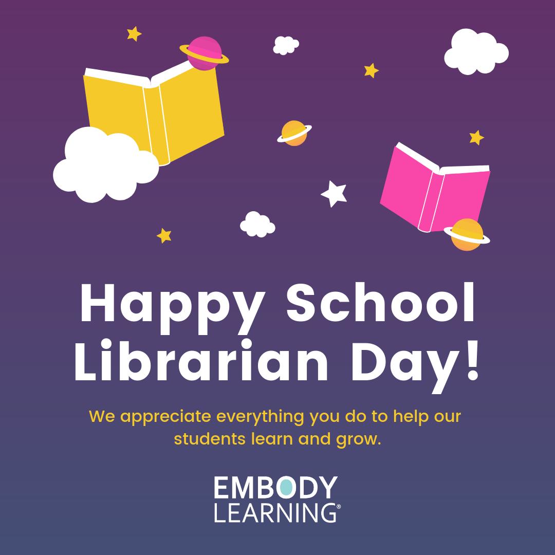 Embody_Learning's tweet image. Happy School Librarian Day to all of the fantastic school librarians out there, who help students discover their love of reading!
#schoollibrarianday #librarian #schoollibrarian #iteach #teachersfollowteachers #celebrate #thankyou #thankfulthursday #readingteacher #englishteacher