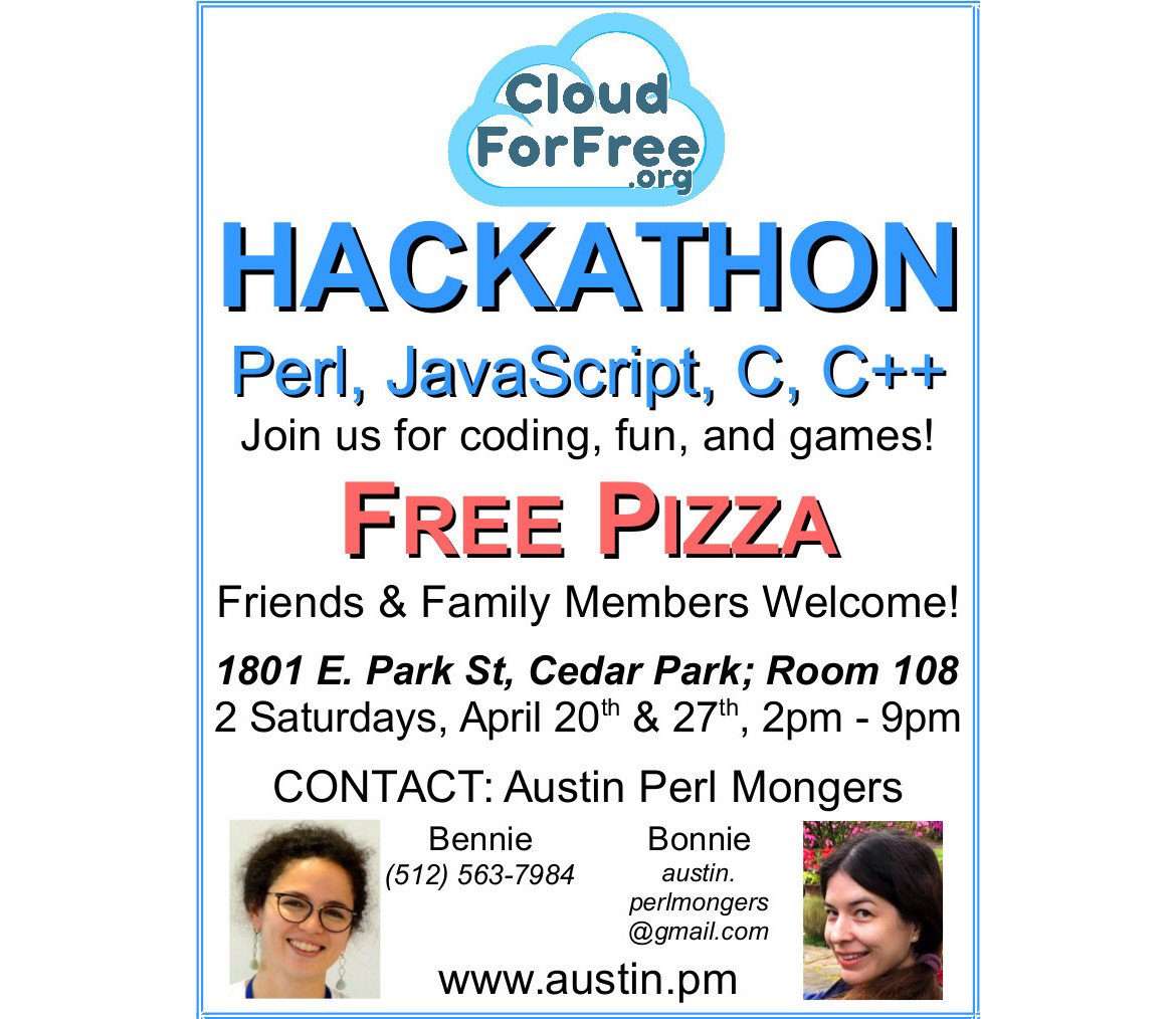austinperlmngrs's tweet image. JOIN OUR NEW MEETUP!
Cloud Hackathon, Day 1 of 2
meetup.com/austinperlmong…
#meetup #perl #cloudforfree #hackathon via @Meetup
Hosted by @BennieBendali