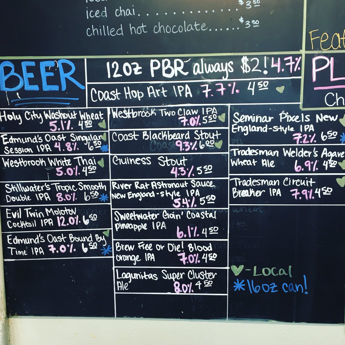 persimmoncafe's tweet image. The beer list