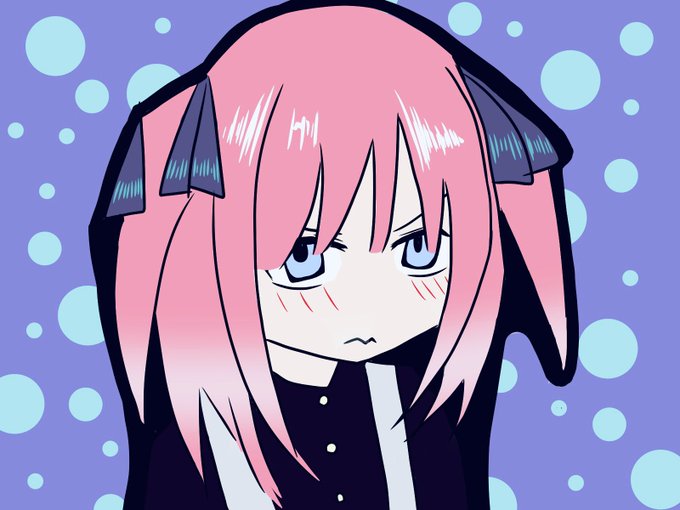 おきつねさんがTwitterに投稿した中野二乃(五等分の花嫁)のイラスト。