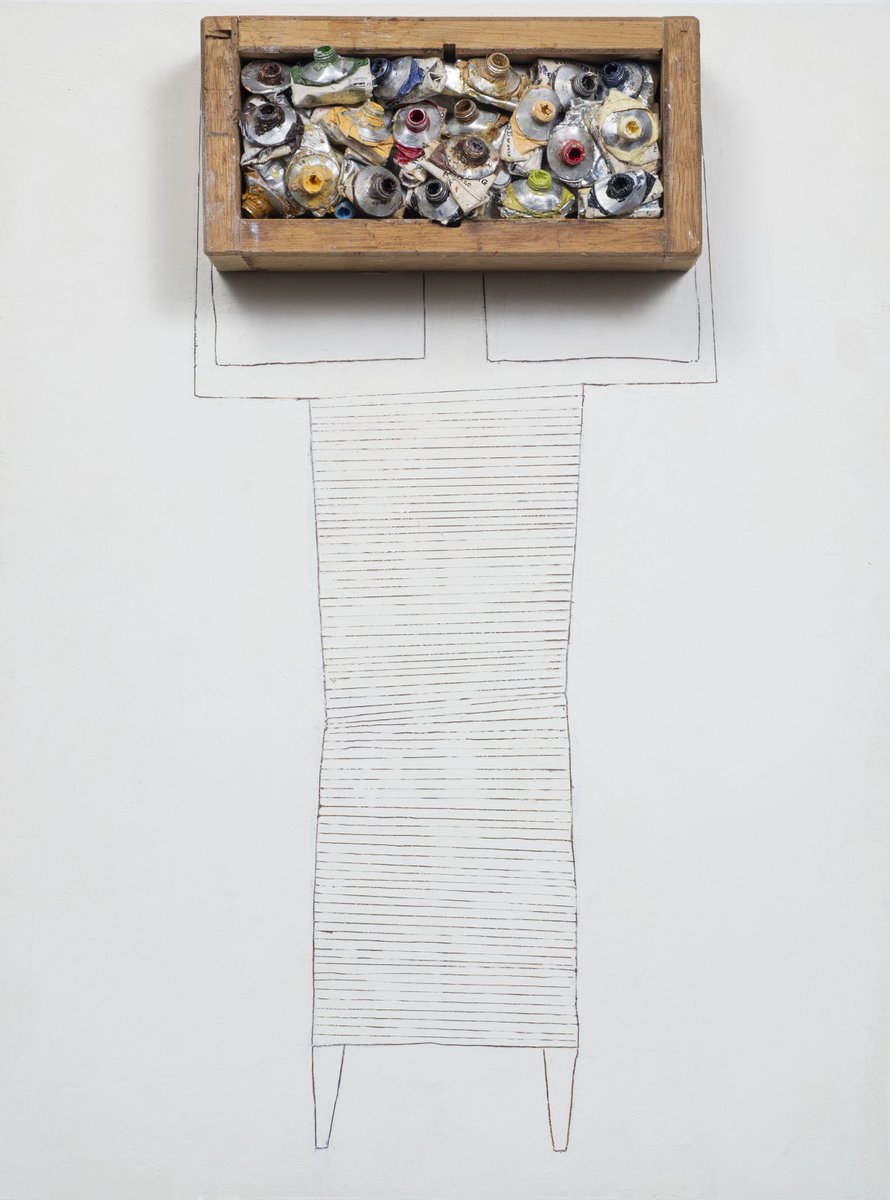 "Material Collaborations", a solo-exhibition by Diane Brawarsky, opens TONIGHT, 6-8 pm.  The artist will be present!  
(Image:  "Self-Portrait", mixed media on panel, 24 x 18 in)