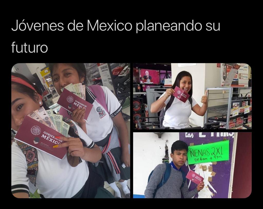 sandu13's tweet photo. Esto de ayudar a los NINIs está poca madre.....  
Sobre todo el joven que aprovechará en 2x1 en nenas!
#AMLO Pendejo @lopezobrador_ https://t.co/8qIuhrcoPq