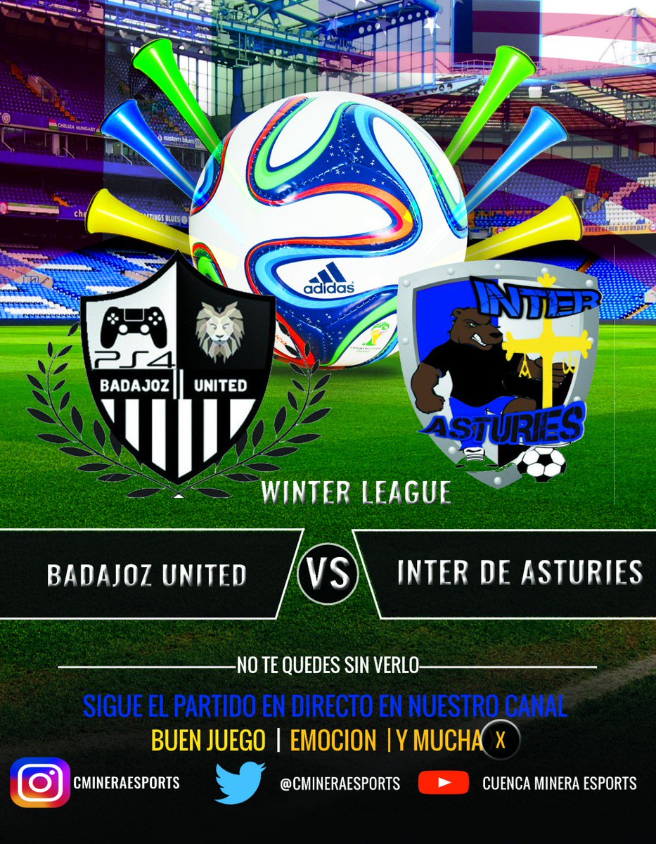 Segundo plato fuerte de la noche a continuación después visitaremos a un rival duro.
Será un partido emocionante.
Suerte tmb al rival.🤝

@baadajozunited 
<a href="/interasturies/">Inter de Asturies eSports</a>