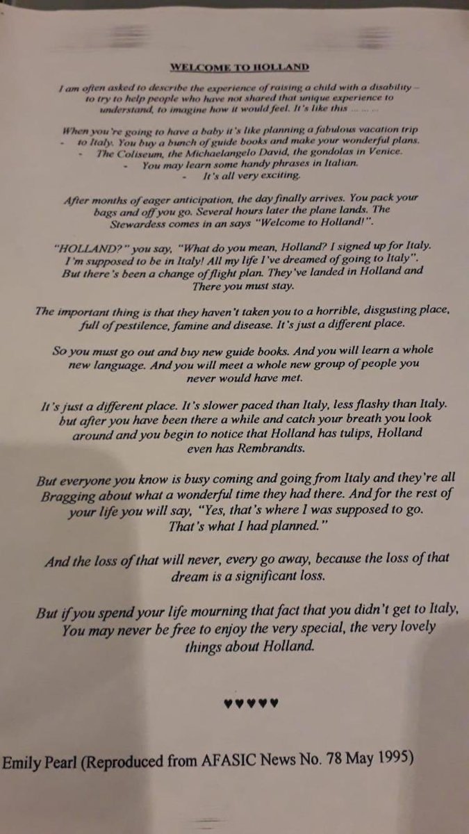 A friend just sent me this and I thought it was beautiful 💞 for any parent that needs it right now... #welcometoholland #AutismAwarenessWeek #AutismAwarenessMonth