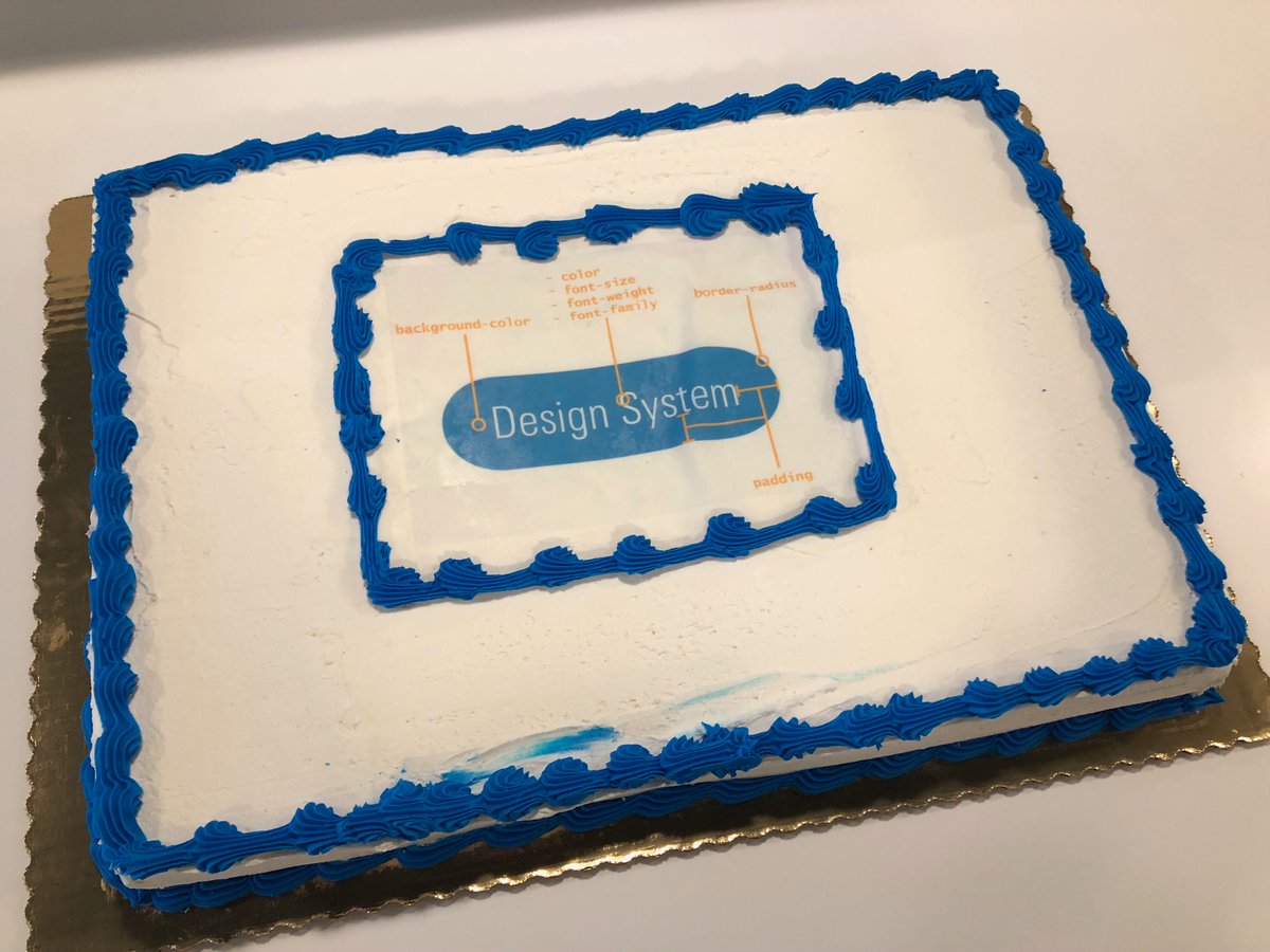 Our Design System turned 2 today, so we are celebrating with this lovely cake.