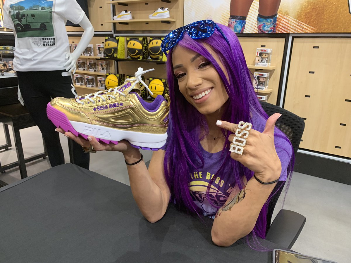 sasha banks shoes fila