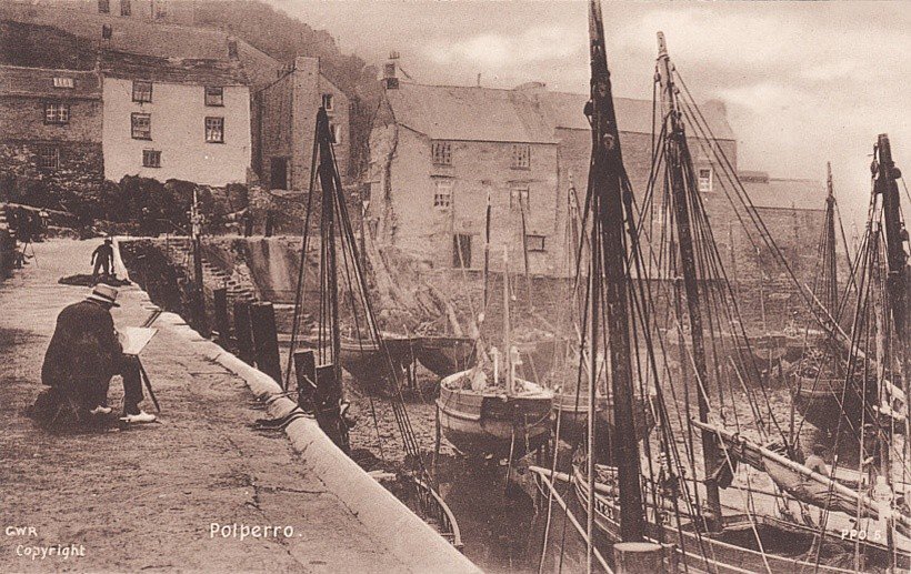 A 1930s view of Polperro Harbour in Cornwall #polperro #Cornwall #History