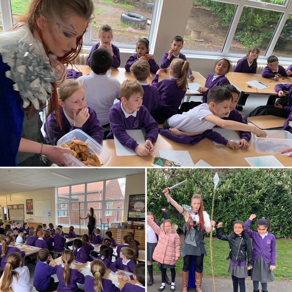 OPA_ParkHill's tweet photo. Y3 welcomed Boudicca (Miss Pupko) to OPAPH yesterday. She even went out at break time to rally her tribe! ⚔️ Year 3s had an authentic banquet and sampled various dishes. 
#OPAImagine
#CelebrationEvent 
#MemorableLearning https://t.co/GW8zFtdGqK