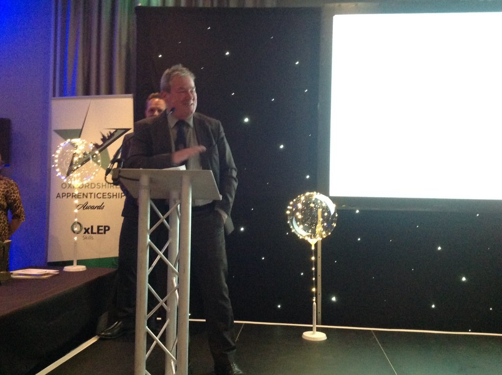 Now it’s time for the big one and our final award of the night – the #Oxfordshire #Apprentice of the Year Award, chosen from the Apprentice Award winners by our headline sponsor <a href="/UKAEAApprentice/">UKAEA Apprenticeship</a> @fusionenergy! #OAAwards2019