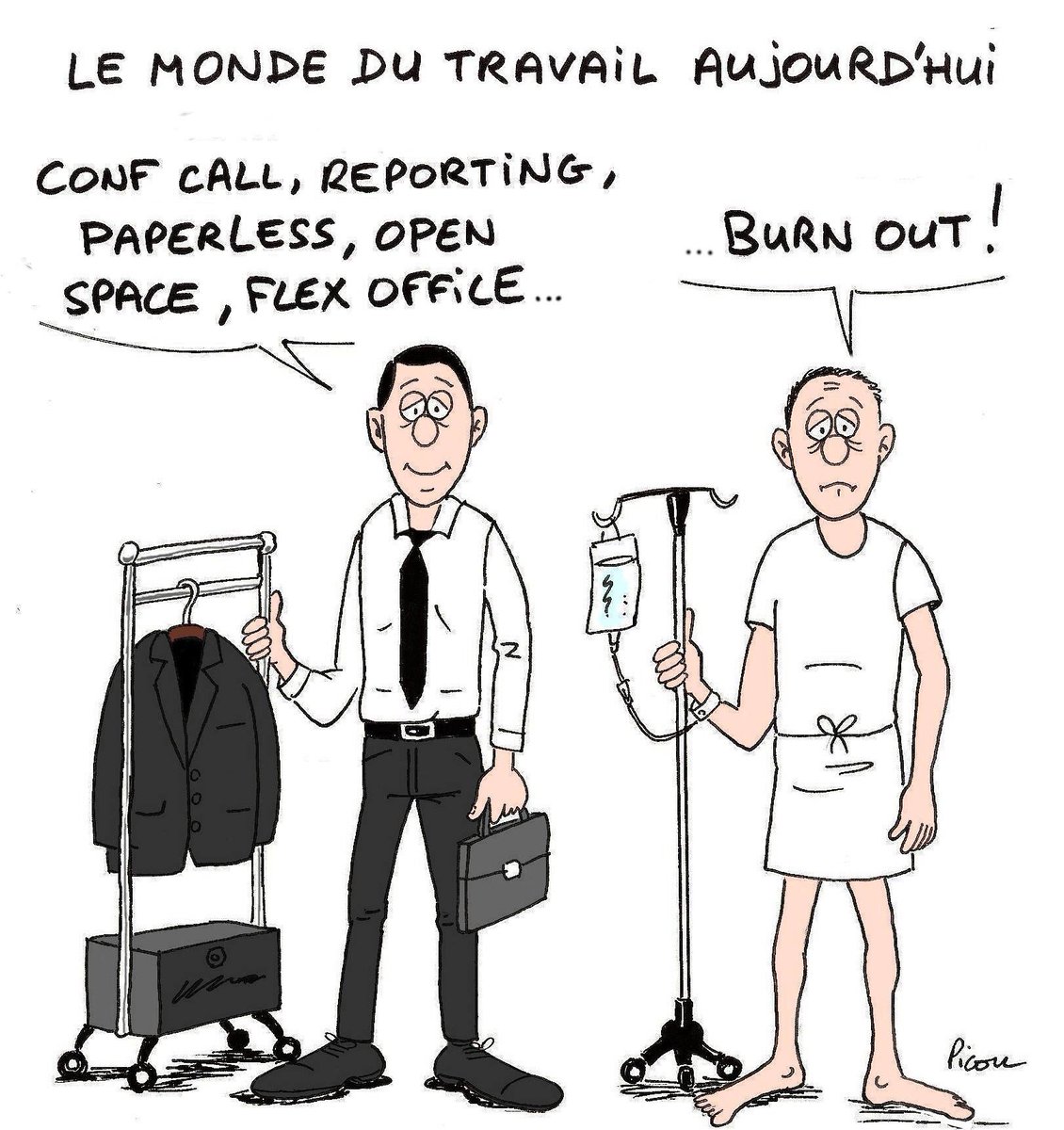 magikjle's tweet image. Le monde du travail aujourd’hui en France ! #speakenglish #pressureworld #burnout 🆘 #Picou #cartoonist #bretagne