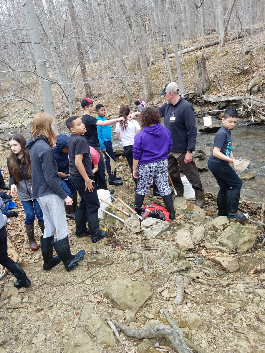 #6thgraders ended the day getting in the river to search for organism. Was possibly one of the greatest experiences of the day. #TJMSPride #outdoorschool #wegotwet