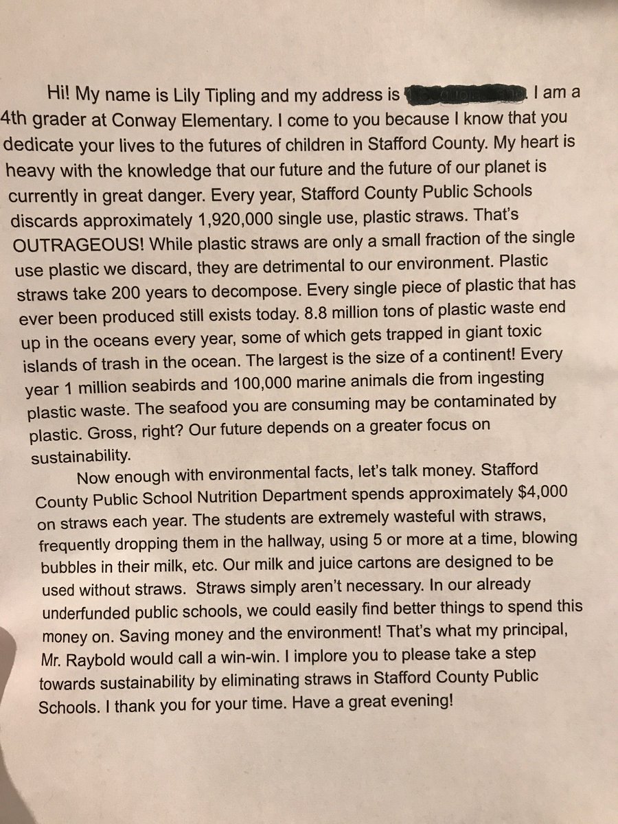 LilyTipling's tweet image. We can all take a step towards sustainability by saying NO to plastic straws. Join me in asking SCPS to stop buying plastic straws! @KiznerScott  @JrRaybold #NoStrawsInSCPS #SkipTheStraw #OneLessStraw #SaveTheOcean #SingleUsePlastic