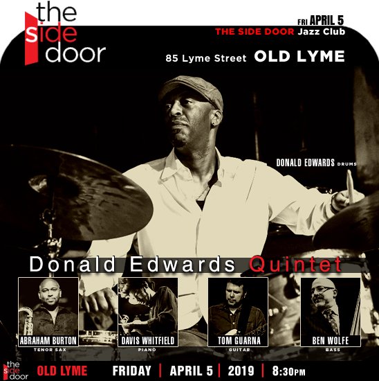 jazzsharing's tweet photo. #TheSideDoor 85 Lyme Street #OldLyme
DONALD EDWARDS QUINTET
#DonaldEdwards jazz-drummer, composer
โhttps://t.co/UT3JuUDYek
W/ @TomGuarna @BenWolfe #AbrahamBurton #DavisWhitfield
Fri | APRIL5 | 8:30pm
โhttps://t.co/oXI76wZQVW
>https://t.co/OgRjxVdlKh https://t.co/QLJ42XdApk