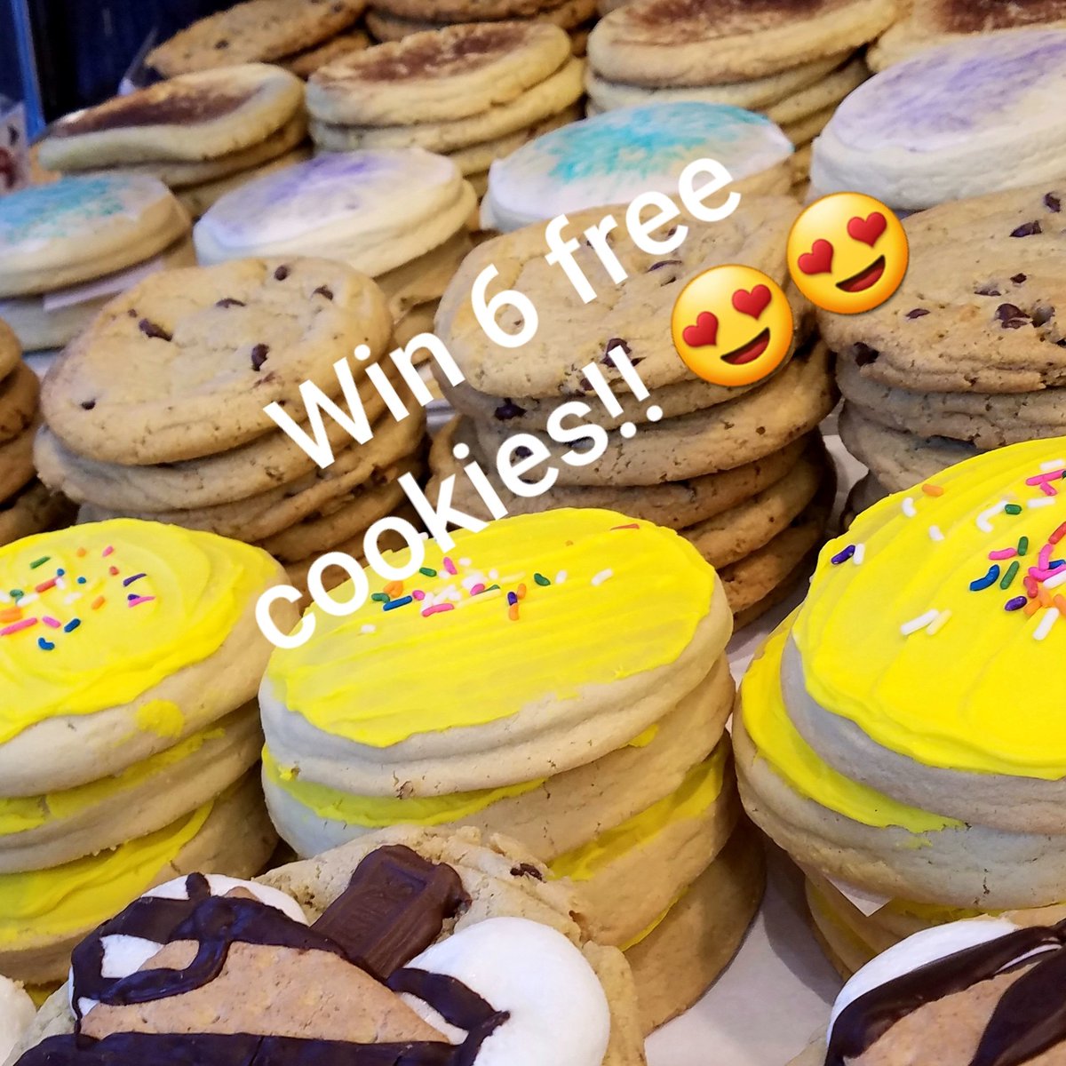 Win 6 free cookies of your choice!! 😍😍

To enter, tag 3 friends or retweet.

Enter as many times as you like!

Available for pickup only, cookies limited to 2 oz or 4oz sizes