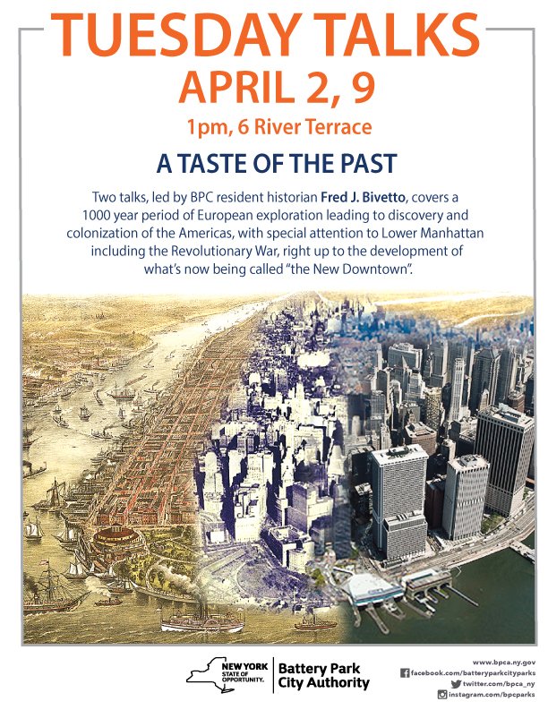 bpca_ny's tweet photo. THE NEW DOWNTOWN: To mark 50 years of #BPC we're sharing images from the archives. Here, lower Manhattan in the 1880s. Come hear about the time since – including the birth of #BatteryParkCity – at A Taste of the Past, Part 2 on 4/9! #BPCCommunity #BPC50 @DowntownNYC @yuhline #TBT https://t.co/ZhROGf6nWC