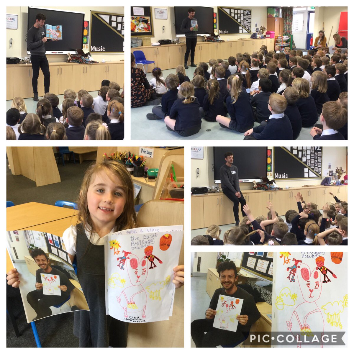 BrackenLanePA's tweet photo. Thank you to @GrantKoper for a brilliant story session today.  All the children were thrilled to meet a real author especially one little lady in Reception who has been writing her own book and got to share it with you! #youmadeherday #buildingfuturestogether #aspiringauthors https://t.co/wOQksD9Zay