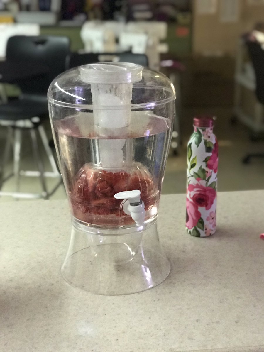 KDaneFACS's tweet photo. Flavor of the day: strawberry-raspberry π pretty tart! #WaterInfusions #RethinkYourDrink #HydrationStation #FACS #CTE #sayyestofcs @Act4HlthyKids #strawberry #antioxidants #vitamins #water #flavor https://t.co/tFBgA6klNN