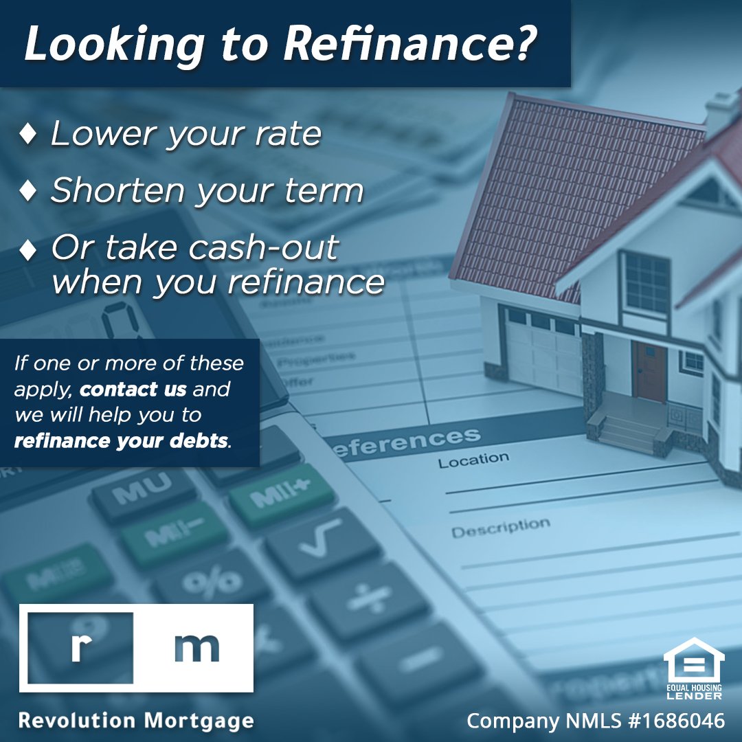 Revolutionmort1's tweet photo. ��️‍♂️Are you looking to refinance any loans or debt that you have at the moment? If so, we can help you get the job done right and fast! 

✅Let's Get Started:  

#Mortgages #RevolutionMortgage #SuperiorCustomerService #HomeBuying #OhioRealEstate #Home ... https://t.co/2axBl0G3nQ https://t.co/tWAOu8eA0b