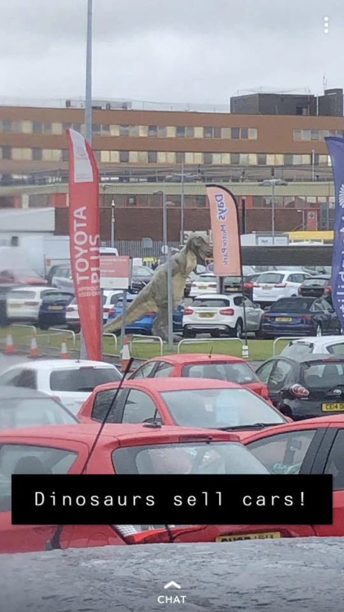 lynprangle's tweet image. This made me laugh too much. @ToyotaUK hybrids love a bit of dinosaur juice. #dinosaurs #hybrid #notselfcharging #electriccarsarethefuture