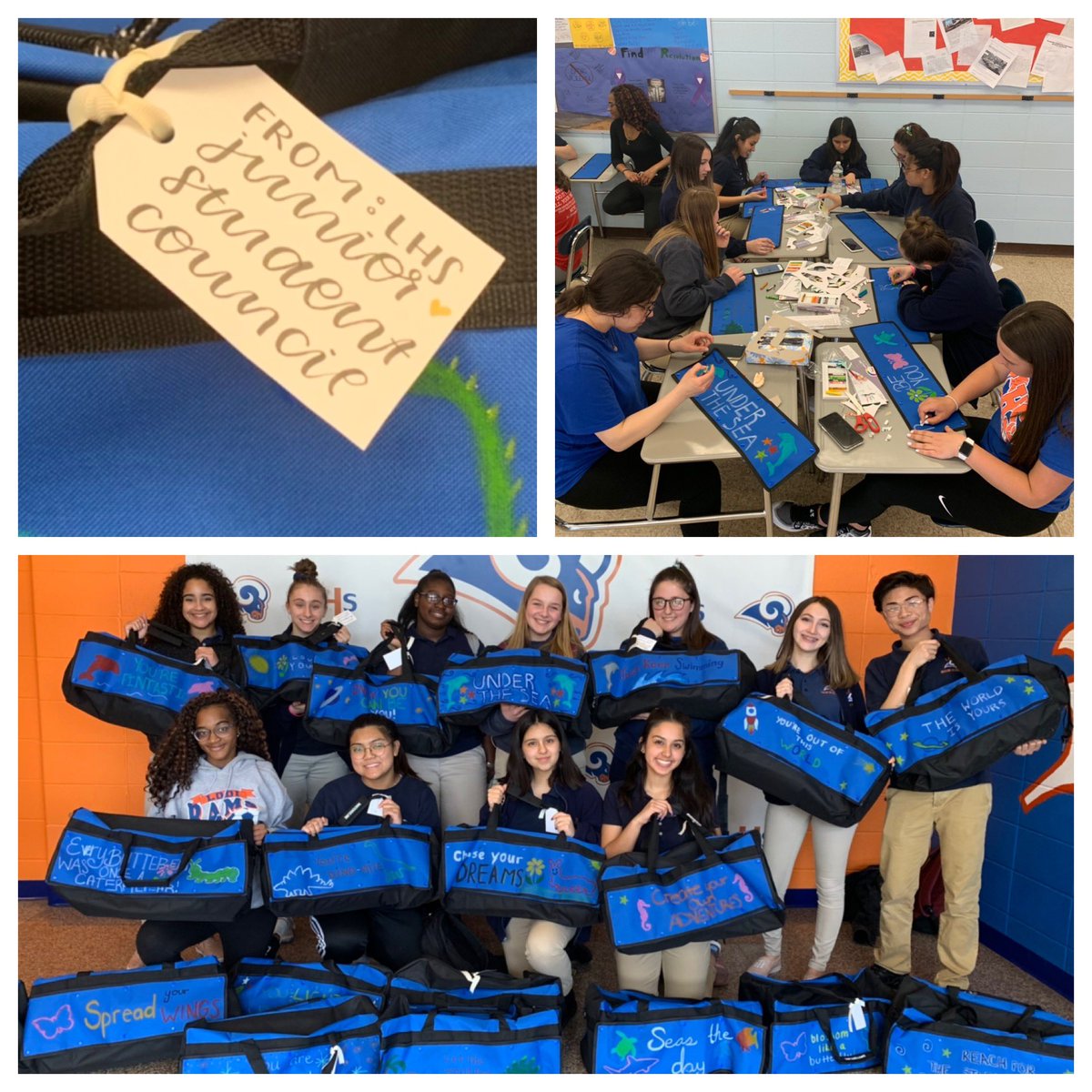 GorskiCoach's tweet photo. Today was a special day for LHS Junior Student Council Members! We partnered with @TogetherWeRise  to donate 20 duffle bags filled w/ teddy bears, hygiene kits, blankets, coloring books and crayons to give to the foster care children at @PassaicCASA. Proud is an understatement! https://t.co/dzsCzj5o0H