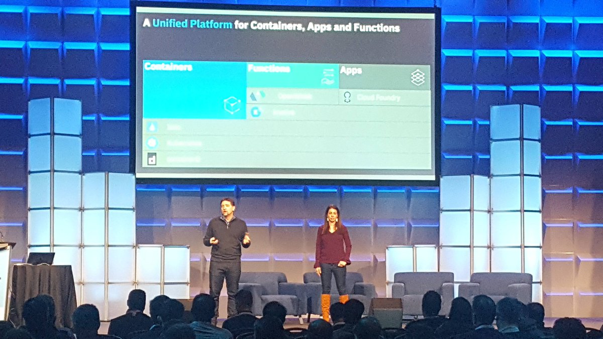 CarlSSwanson's tweet photo. Excellent pres by @jrmcgee &amp; @FranklyBriana at @cloudfoundry Summit talking about the CF + Kubernetes Eirini project, critical development team experience, and how awesome companies like @SUSE @SAP @GCPcloud @pivotal &amp; @IBMcloud are engaging! @IBMcloud @trungevh @doctor_julz https://t.co/lorPWIk7GQ