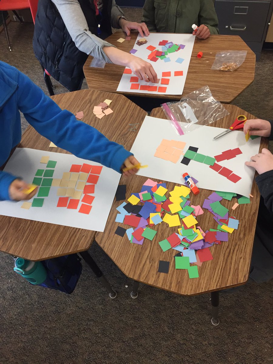 JennyTinelli's tweet photo. Making mosaic self-portraits to explore area, “I am ____square inches!” #thirdgrademath #tvbears #inspiresuccesstogether https://t.co/xYEAQTKOLi