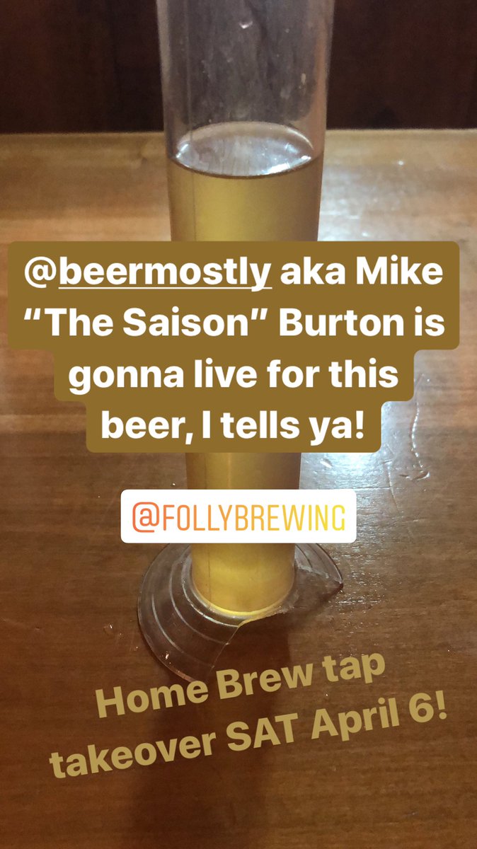 I’m really proud of this beer 🐝🍯🍾🍇! You can try it at <a href="/FollyBrewing/">Folly Brewing</a> on tap Saturday at 2pm!!