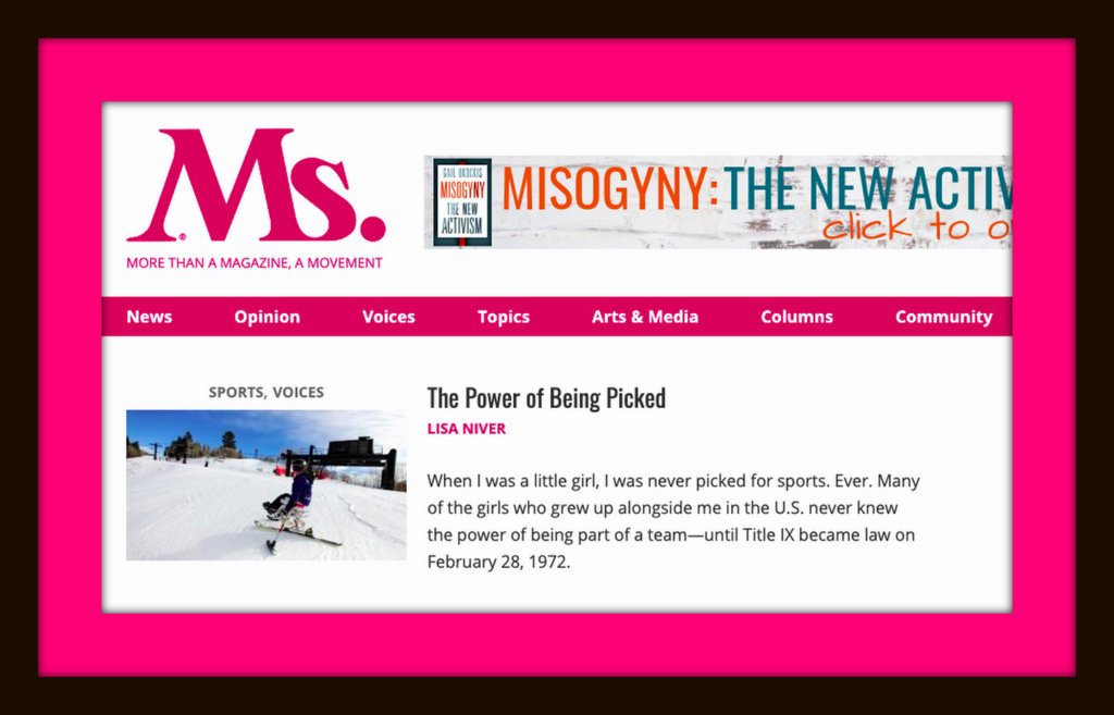 LisaNiver's tweet photo. Thank you @carmenriosss @MsMagazine for publishing my #article: "The Power of Being Picked."
Thank you @abilitycenter #NAC #IamNAC for all you do to change people's lives.
A special thank you to the instructors &amp; students who have told me their stories. 
https://t.co/XyZtkZMywT https://t.co/c66D05y35i