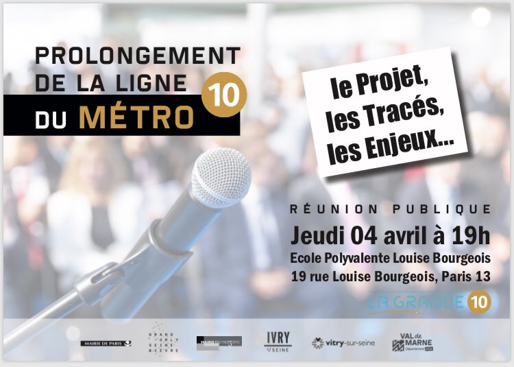 LaGrande_10's tweet photo. À @mairiedu13 , autour de @jerome_coumet et de @FrancisCombrouze ce soir, on a passé une très belle soirée de présentation et de mobilisation autour du projet de #prolongement de la @Ligne10_RATP. Merci à tous d’être venus! #viteleDOCP ! https://t.co/ejdPANKE1s