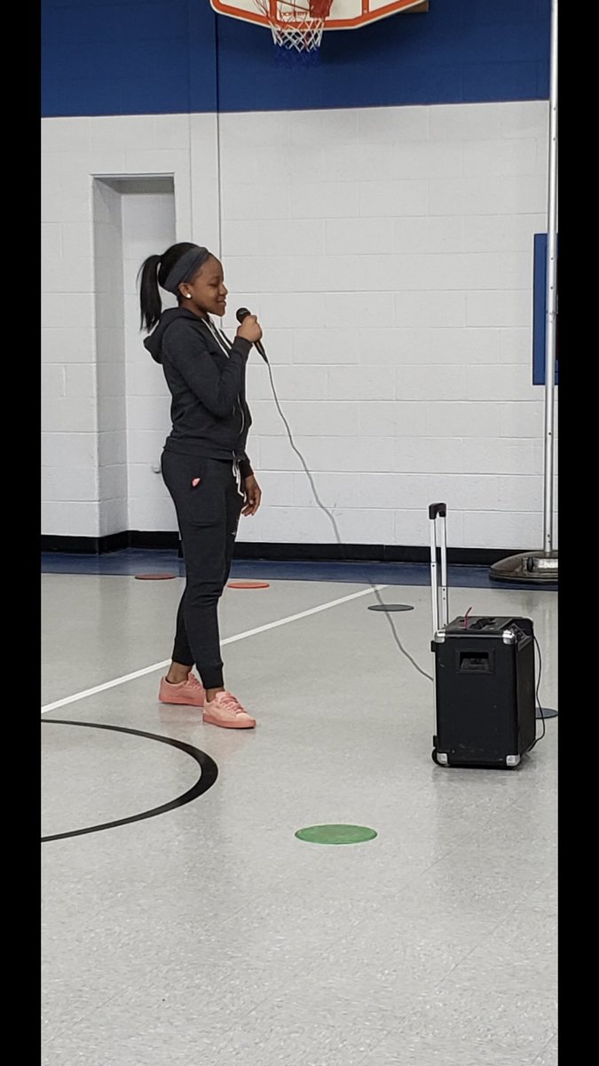 CALadyCavs's tweet photo. Another example of how this wonderful game extends beyond the court. @ChenelleeMariee and @mcqueen_aaliyah  and a few of the varsity boys shared their stories at Rankin Elementary today to help motivate the future kids of CA. #NAME https://t.co/4zVKE7dxyU