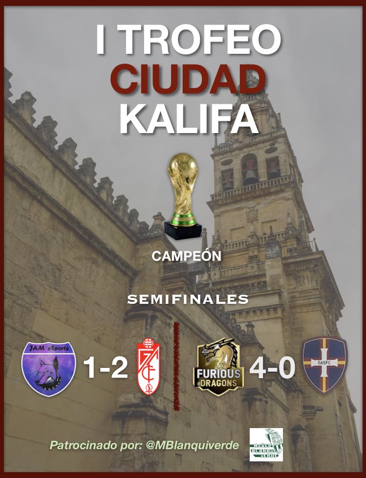 TrofeoK's tweet photo. 📈 ¡Así queda la gran final!

⚔️ @GranadaCFeS 
                🆚
   @Furious_Dragons 

🤝 Cartel patrocinado por @MBlanquiverde. 🙌🏼💚 https://t.co/AGsRFc0ei8