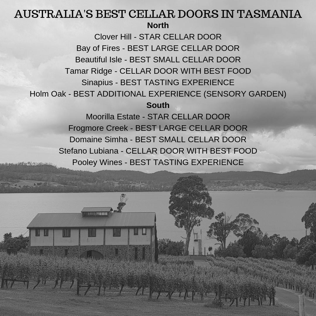 Wine Tasmania (@winetasmania) on Twitter photo Australia’s Best Cellar Door Awards - Gourmet Traveller WINE
Congratulation to Tasmania's:
<a href="/CloverHillWines/">Clover Hill Wines</a>
<a href="/BayOfFiresWines/">Bay of Fires Wines</a>
#beautifulislewine
#TamarRidge
<a href="/sinapius/">sinapius</a>
<a href="/HolmOakWinesTas/">Bec Duffy</a>
<a href="/Moorilla/">Moorilla</a>
<a href="/FrogmoreCreek/">Frogmore Creek</a>
#DomaineSimha
<a href="/stefanolubiana/">Steve Lubiana</a>
<a href="/pooleywines/">Pooley Wines</a>
Go visit !! Australia’s Best Cellar Door Awards - Gourmet Traveller WINE
Congratulation to Tasmania's:
<a href="/CloverHillWines/">Clover Hill Wines</a>
<a href="/BayOfFiresWines/">Bay of Fires Wines</a>
#beautifulislewine
#TamarRidge
<a href="/sinapius/">sinapius</a>
<a href="/HolmOakWinesTas/">Bec Duffy</a>
<a href="/Moorilla/">Moorilla</a>
<a href="/FrogmoreCreek/">Frogmore Creek</a>
#DomaineSimha
<a href="/stefanolubiana/">Steve Lubiana</a>
<a href="/pooleywines/">Pooley Wines</a>
Go visit !!