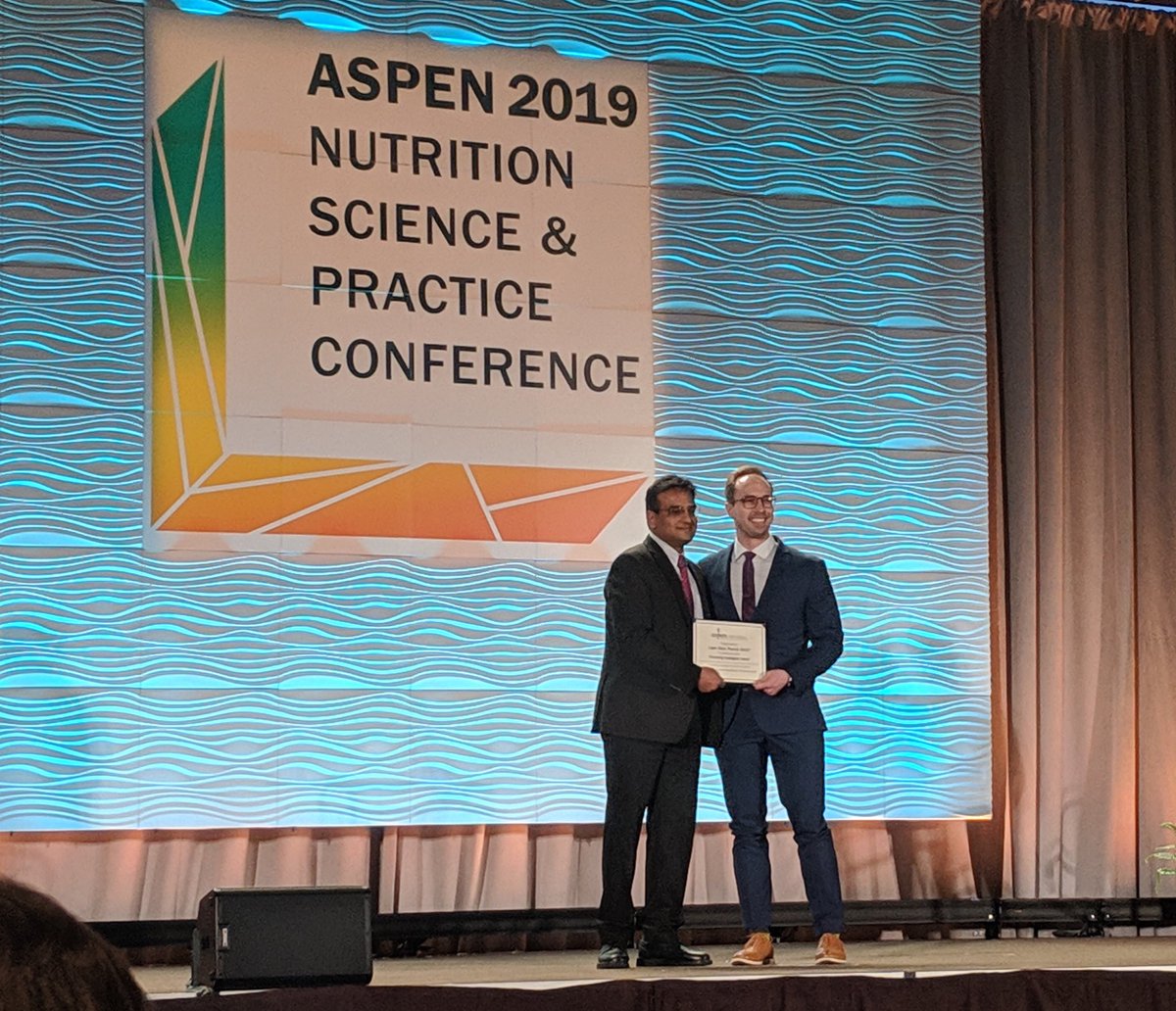 Logan and I thought to study trace element contamination in TPN as a side project during residency and were able to secure funding. He recently presented results at the #ASPEN2019 conference and won the Promising New Investigator award! #parenteralnutrition #nutritionpharm #BCNSP