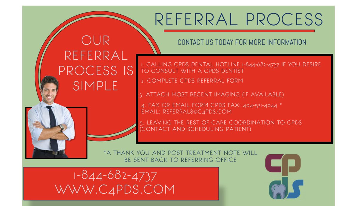 CSedation's tweet image. Centers for Pediatric Dental Sedation's dentist referral process is simple! 😁

Parents, have your child's primary referring dentist contact us today for more information, and to see if your child qualifies for our IV Sedation services! 
#pediatricdentist #atlantadental #sedation