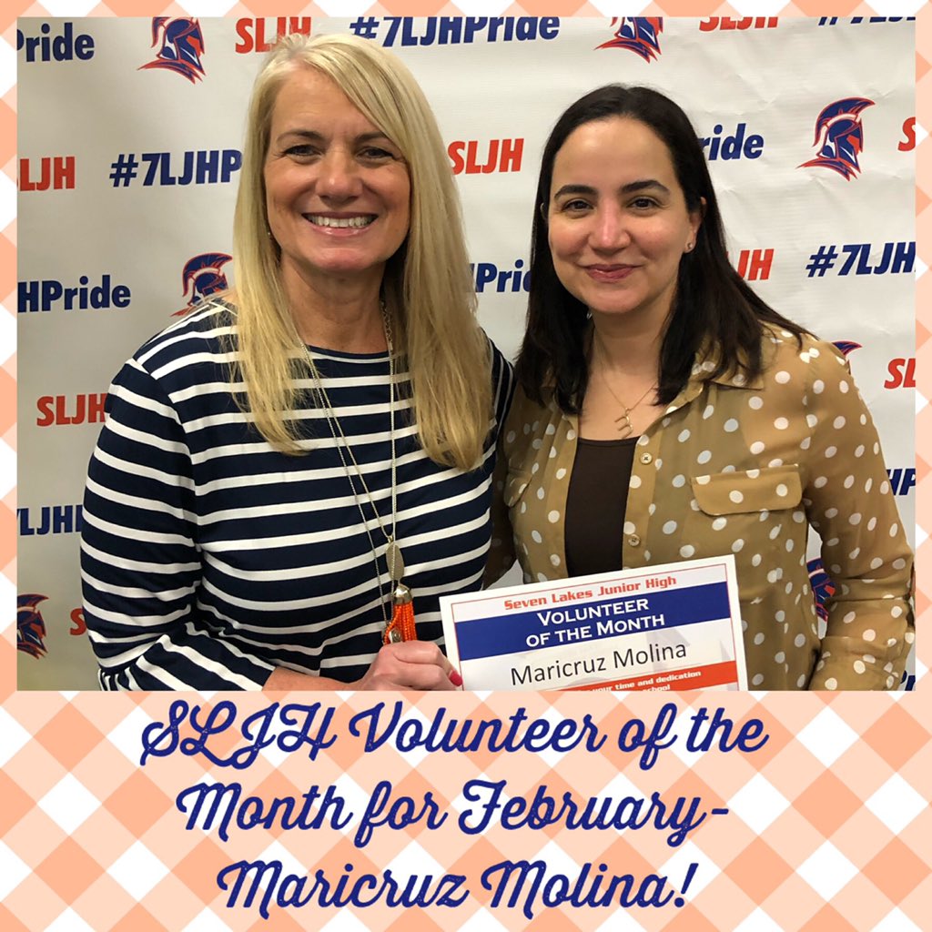 Congratulations to the SLJH Volunteer fo the Month for February! 🎉 Thank you for all you do!  @spartan_speak #7LJHpride <a href="/TXCoolPrinc/">Kristin Harper</a>