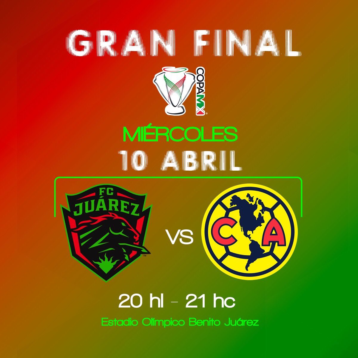 ¡MÁS QUE LISTO! ⚽️ #VamosAmerica 🦅💛

Sede y horario de la gran final de la <a href="/CopaMx/">Copa MX</a> 🏆