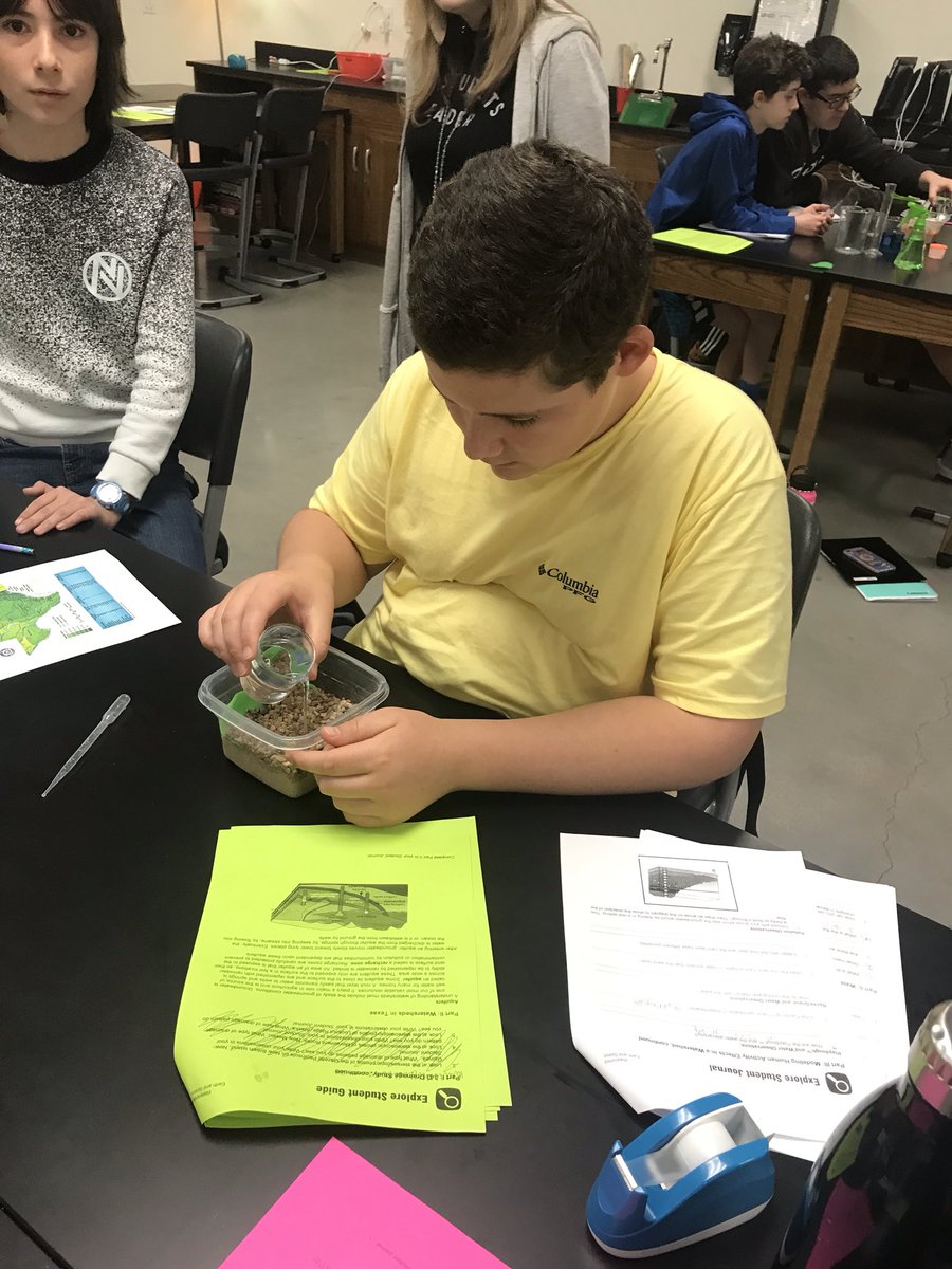 LewisDenali's tweet photo. I struggled to master teaching this lab but when I finally got it, it was awesome! it is so important to know about your ground water! Look at my student aide teaching :) I ❤️ this so much #ssmsyr2 #watersheds #knowyourland #studenttaught #lovethissomuch #patience https://t.co/nXAqDQ9y8K