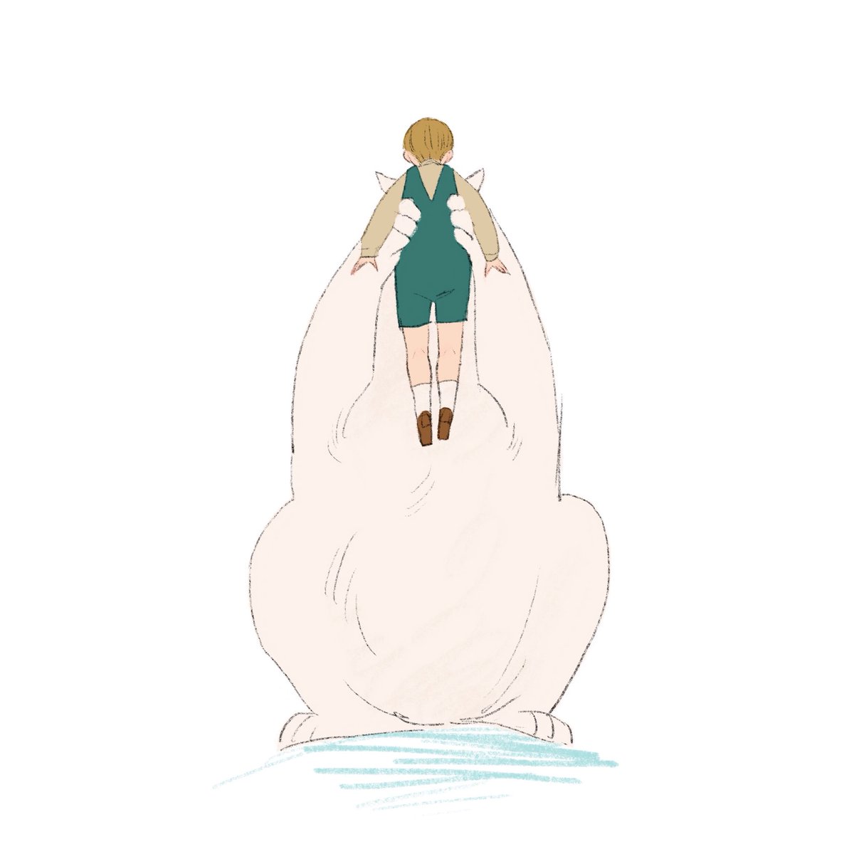 「しろくまとぼく 」|くらはしれいのイラスト