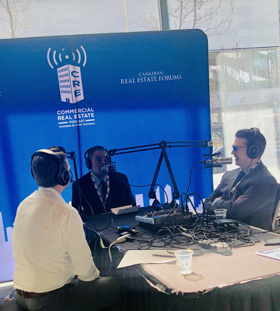 FNCanada's tweet photo. The @CREpodcast were recording at the Vancouver Real Estate Forum today.  Remco Daal, President, Canadian Real Estate QuadReal Property Group and Shenoor Jadavji, Founder and President of Lotus Capital are pictured.  Stay tuned for their podcasts.  #VREF19 https://t.co/yqrl8cNirF