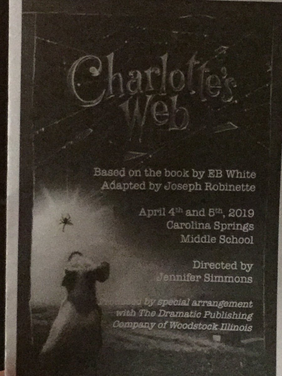 rcarp_csms's tweet photo. Enjoying Charlotte’s Web at CSMS tonight! Fantastic production from the CSMS Musical Theatre department and Jennifer Simmons!
@csmstheatre @CSMS_Huskies https://t.co/Nq9FIZmKnK